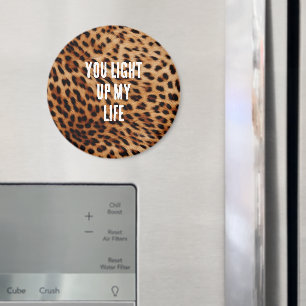 Creme Brown Leopard Print Magnet