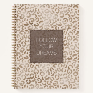 Creme Brown Leopard Print Notizbuch
