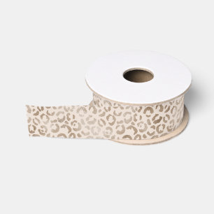 Creme Brown Leopard Print Ripsband