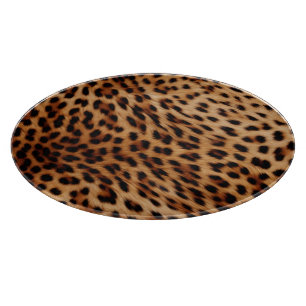 Creme Brown Leopard Print Schneidebrett