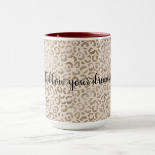 Creme Brown Leopard Print      Tasse