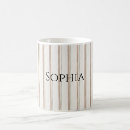 Creme Brown Streifen Weihnachten Kaffeetasse