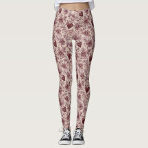 Creme Burgunderrote Herzen Blumen