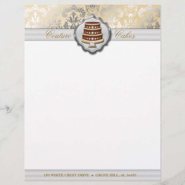 Creme Cake Couture Glitzy Damask Business (Vorderseite)