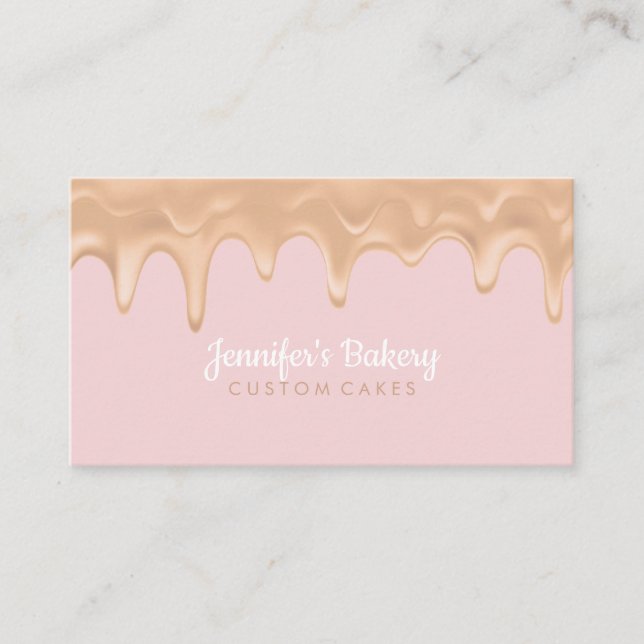 Creme Caramel Tropfbacken Konditorgebäck Koch Visitenkarte (Vorderseite)