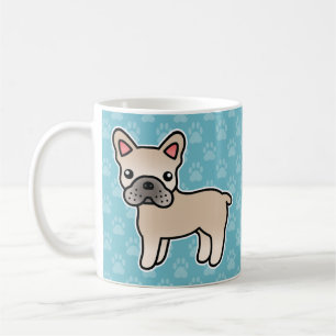Creme-Cartoon-Französische-Bulldogge Tasse