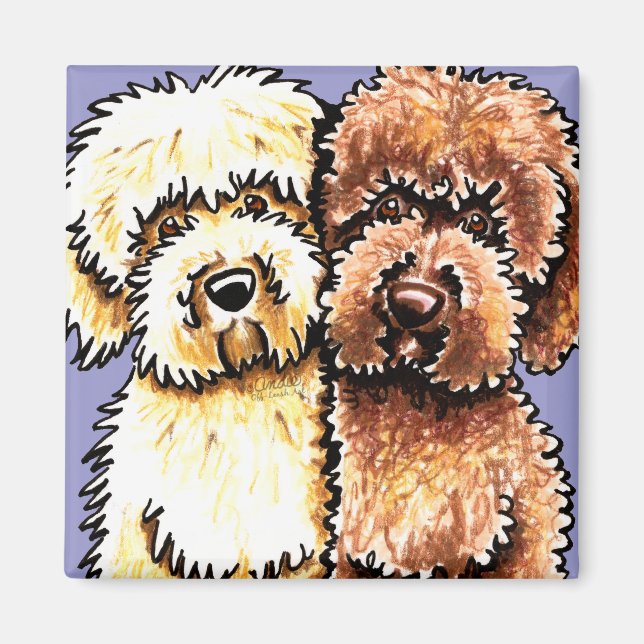 Creme Chocolate Labradoodles Magnet (Vorne)