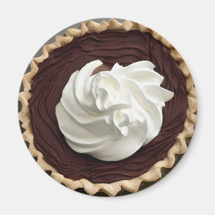 Creme Chocolate Pudding Pie Food Magnet