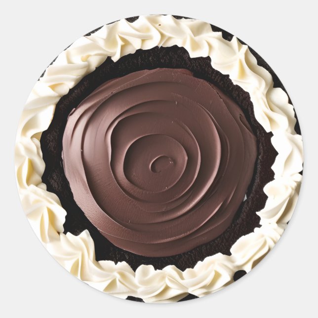 Creme Chocolate Pudding Pie Food Runder Aufkleber (Vorderseite)