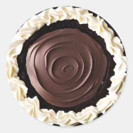 Creme Chocolate Pudding Pie Food Runder Aufkleber