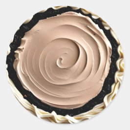 Creme Chocolate Pudding Pie Food Runder Aufkleber
