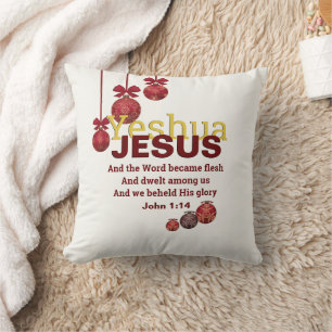 Creme Christlich YESHUA JESUS Weihnachten Kissen