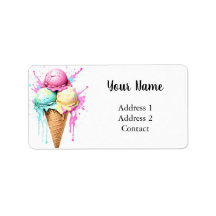 Creme Cone Sweet Fresh Address Label