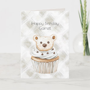 Creme-Cupcake-Bären-Geburtstag Karte