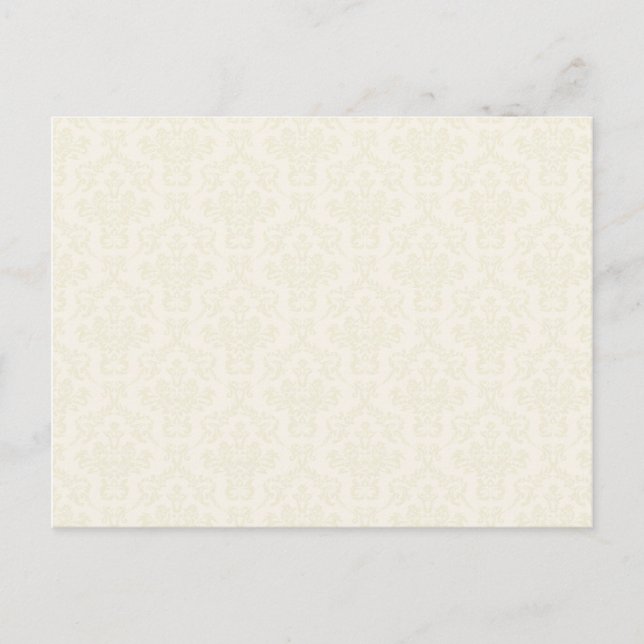 Creme-Damask-Muster Postkarte (Vorderseite)