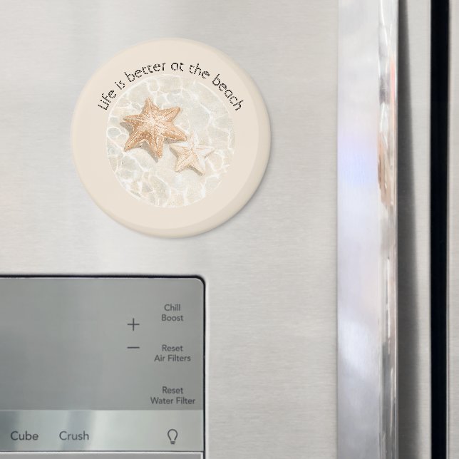 Creme Das Leben ist besser am Strand Seestern Magnet (In Situ (Kühlschrank))