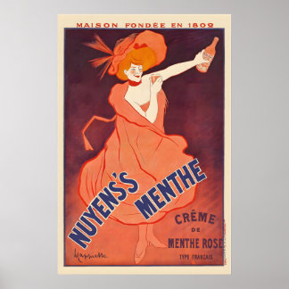 Creme de Menthe Likör Vintage Food&Drink Poster