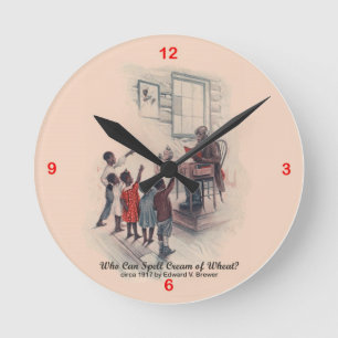 Creme der Weizen-Gebrauchsgrafik-Uhr #1 Runde Wanduhr