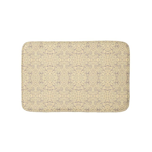 Creme Designer Fußbodenmatte mit Lila Badematte (Vorderseite)