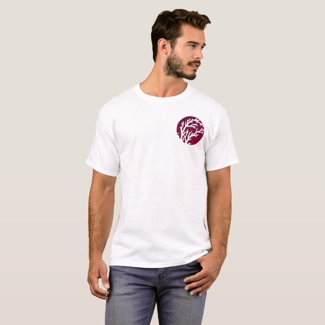 Creme dreht Taschen-Baum T-Shirt (Vorne ganz)
