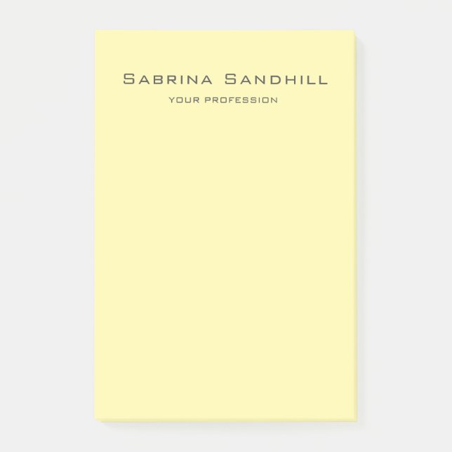 Creme Elegant Schlicht Einfach Minimalistisch Post-it Klebezettel (Vorderseite)