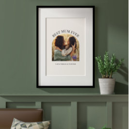 Creme elegante Foto Typografie beste Mum Poster