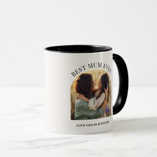 Creme elegante Foto Typografie beste Mum Tasse