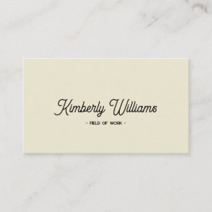 Creme Eleganter Minimalistischer Individuelle Na Visitenkarte