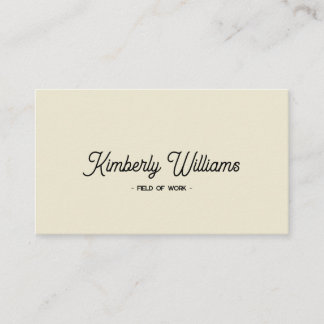 Creme | Eleganter Minimalistischer Individuelle Na Visitenkarte