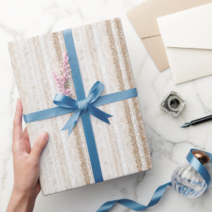 Creme Elfenbein Falsche Spitze Braut Dusche Geschenkpapier