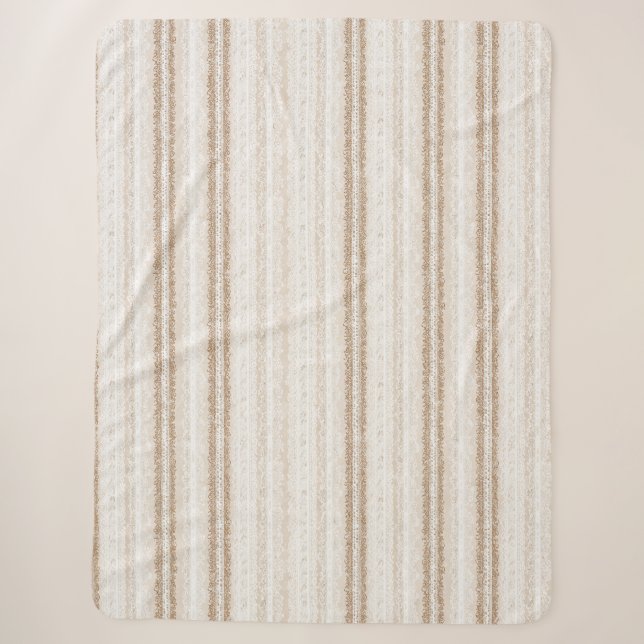 Creme Elfenbein Falsche Spitze  Sherpadecke (Vorderseite)