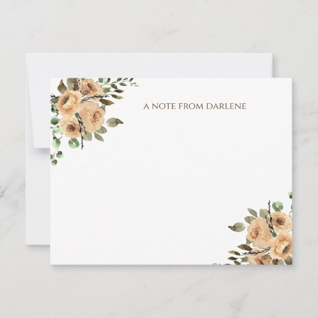 Creme, Elfenbein, Monogramm der Latte-Wasserfarben Mitteilungskarte (Vorderseite)