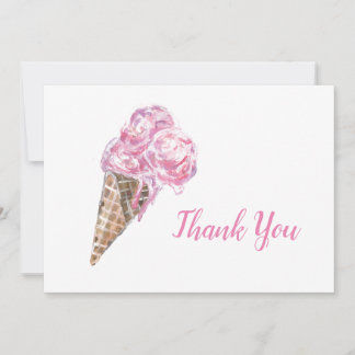 Creme Erdbeere Eis Dankeskarte