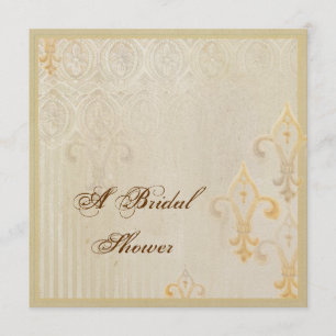 Creme Fleur di Lys Damask 2 - Hochzeits-Einladung Einladung