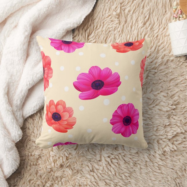 Creme Floral Pillow Kissen (Decke)
