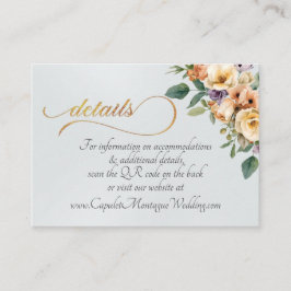 Creme Floral, QR Code - Perlenweiß Begleitkarte