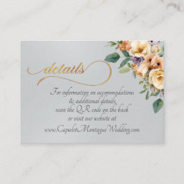 Creme Floral, QR-Code - Silber Begleitkarte