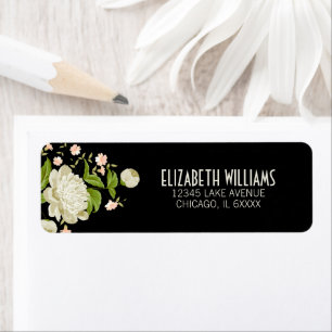 Creme Floral Return Address Label