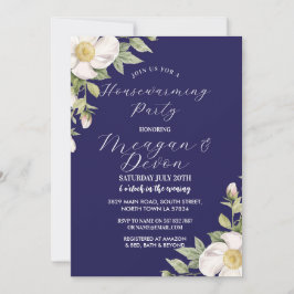 Creme Florals White Blume Housewarming Party Einladung