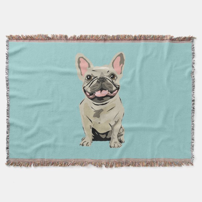 Creme Französische Bulldogge Decke (Vorderseite)