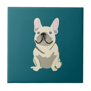 Creme-Französische Bulldogge Fliese