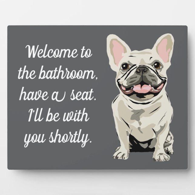 Creme-Französische-Bulldogge Fotoplatte (Vorderseite)