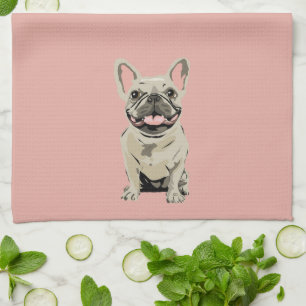 Creme-Französische-Bulldogge Geschirrtuch