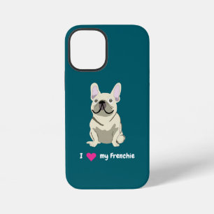 Creme Französische Bulldogge, Ich liebe meinen Hun iPhone 12 Mini Hülle
