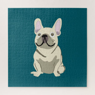 Creme-Französische Bulldogge, ich liebe meinen Hun Puzzle