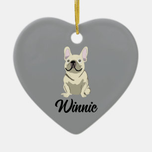 Creme-Französische Bulldogge Keramik Ornament