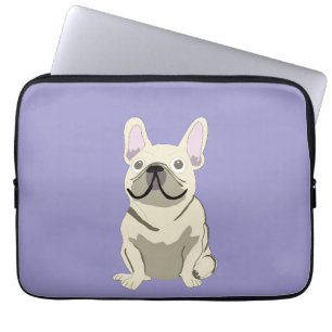 Creme Französische Bulldogge, Laptopschutzhülle