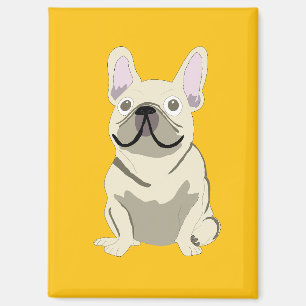 Creme-Französische Bulldogge Magnet