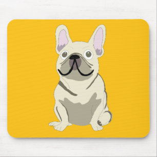 Creme Französische Bulldogge, Mousepad