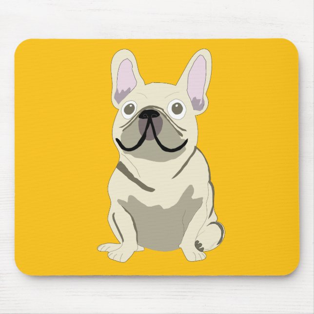 Creme Französische Bulldogge, Mousepad (Vorne)